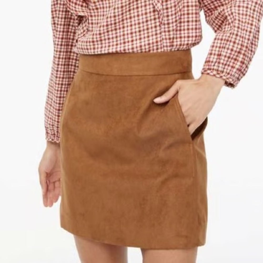 NWT J. Crew Faux Tan Suede A-line Skirt | A-Line High Rise Size 10